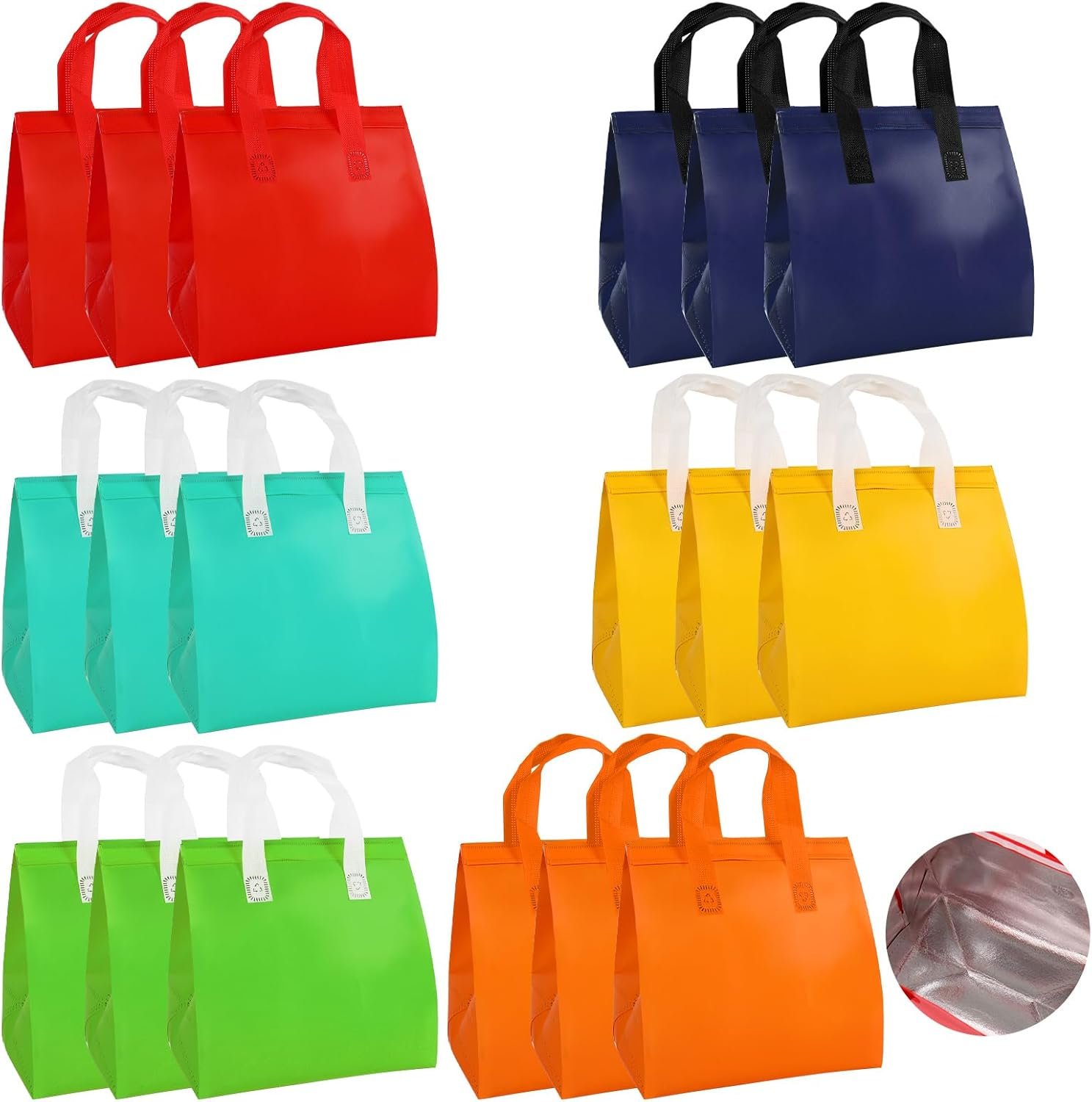 Logo Personalizado Bolsa Térmica Desechable 18 Piezas para Comida y Bebidas Frías o Calientes, Ideal para Entrega de Alimentos y Bebidas, Proveedor de Soluciones y Accesorios en 6 Colores Clásicos.