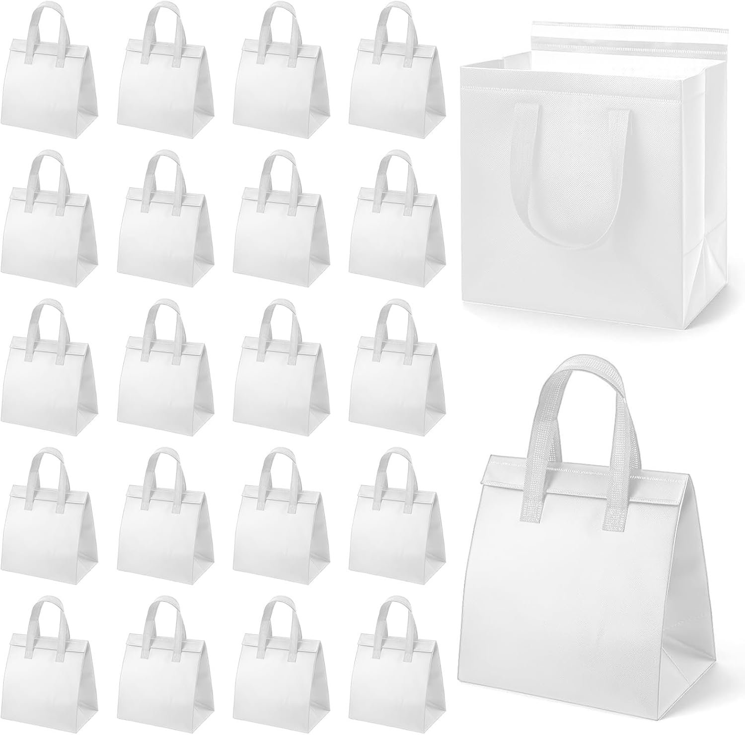 Logo Personalizado Bolsa Térmica para Comida para Llevar en Pack de 20, Ideal para Café, Leche, Té, Comida Caliente y Fría, Marisco Fresco, Pizza, Catering y Restaurantes (9.4 x 5.9 x 9.4 Pulgadas, Blanca) de Proveedor.