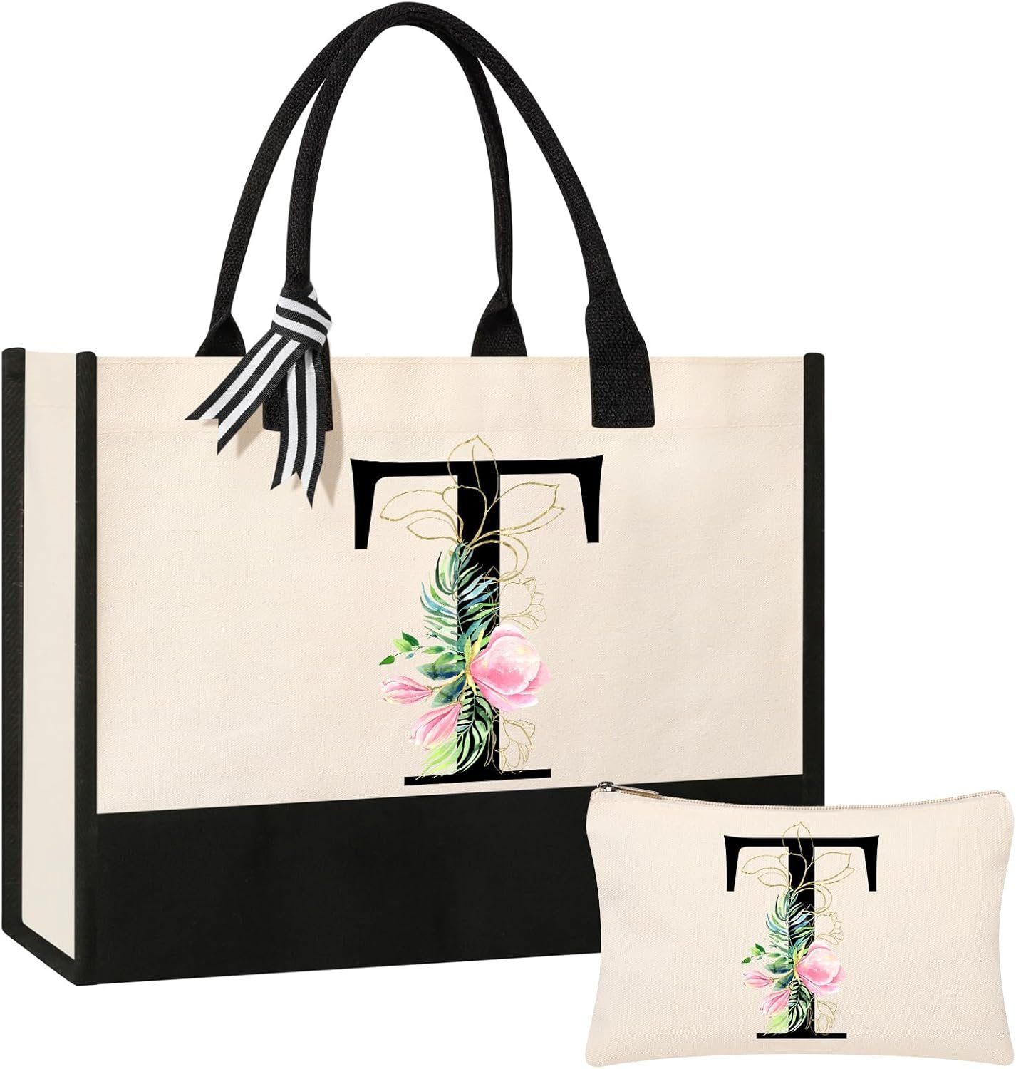 Logo Personalizado Bolsa de Playa de Lona, Cosméticos, Tote, Maquillaje, Regalos para Hermana, Mamá, Maestra, Dama de Honor, Fabricante.