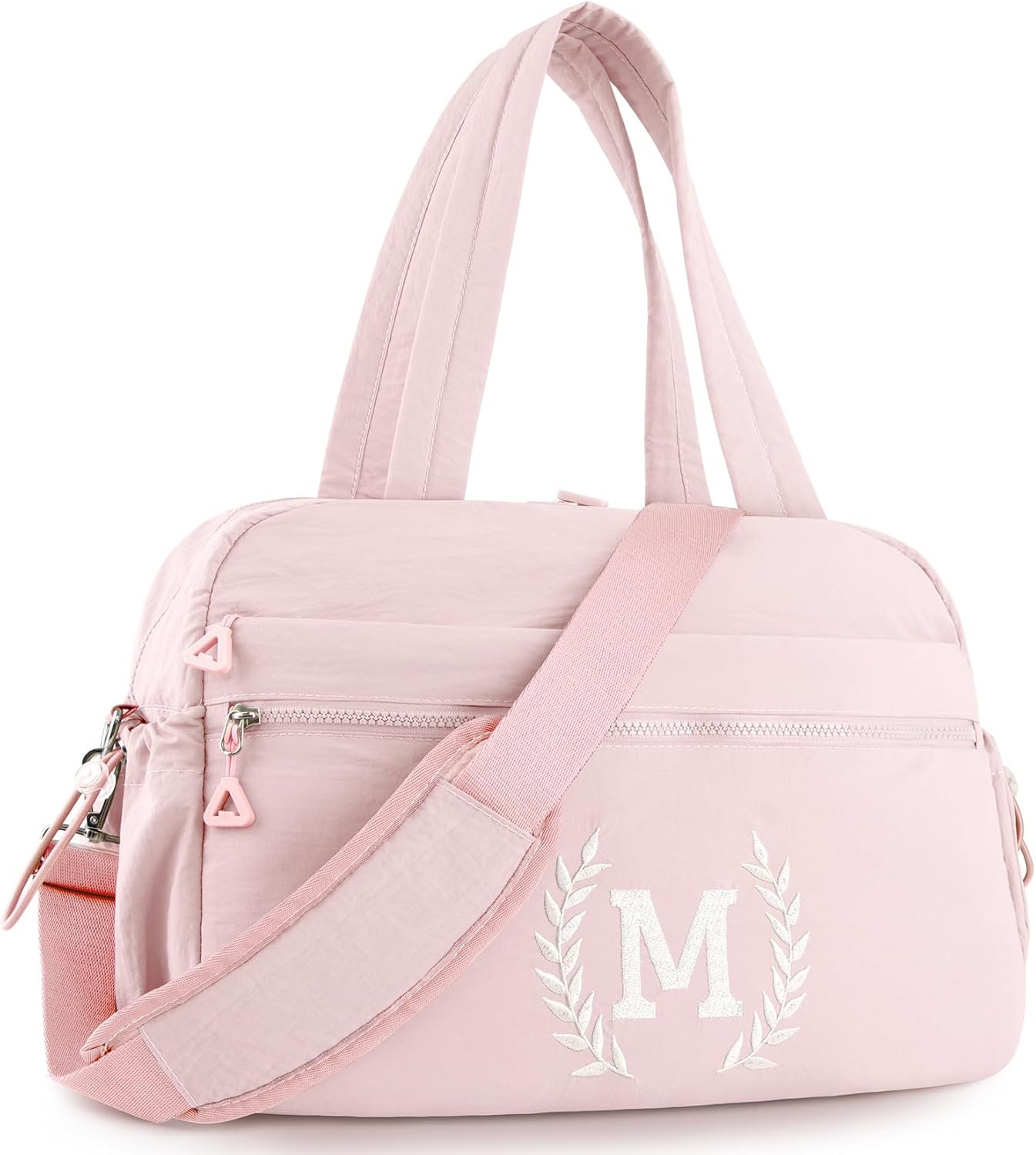 Logo Personalizado Bolso de deporte con monograma para niñas, regalo de Navidad para mujeres, amigos y niños, ideal para cumpleaños de adolescentes, mamás, hijas y abuelas. Preparado para marca blanca en Fábrica (Rosado, M).