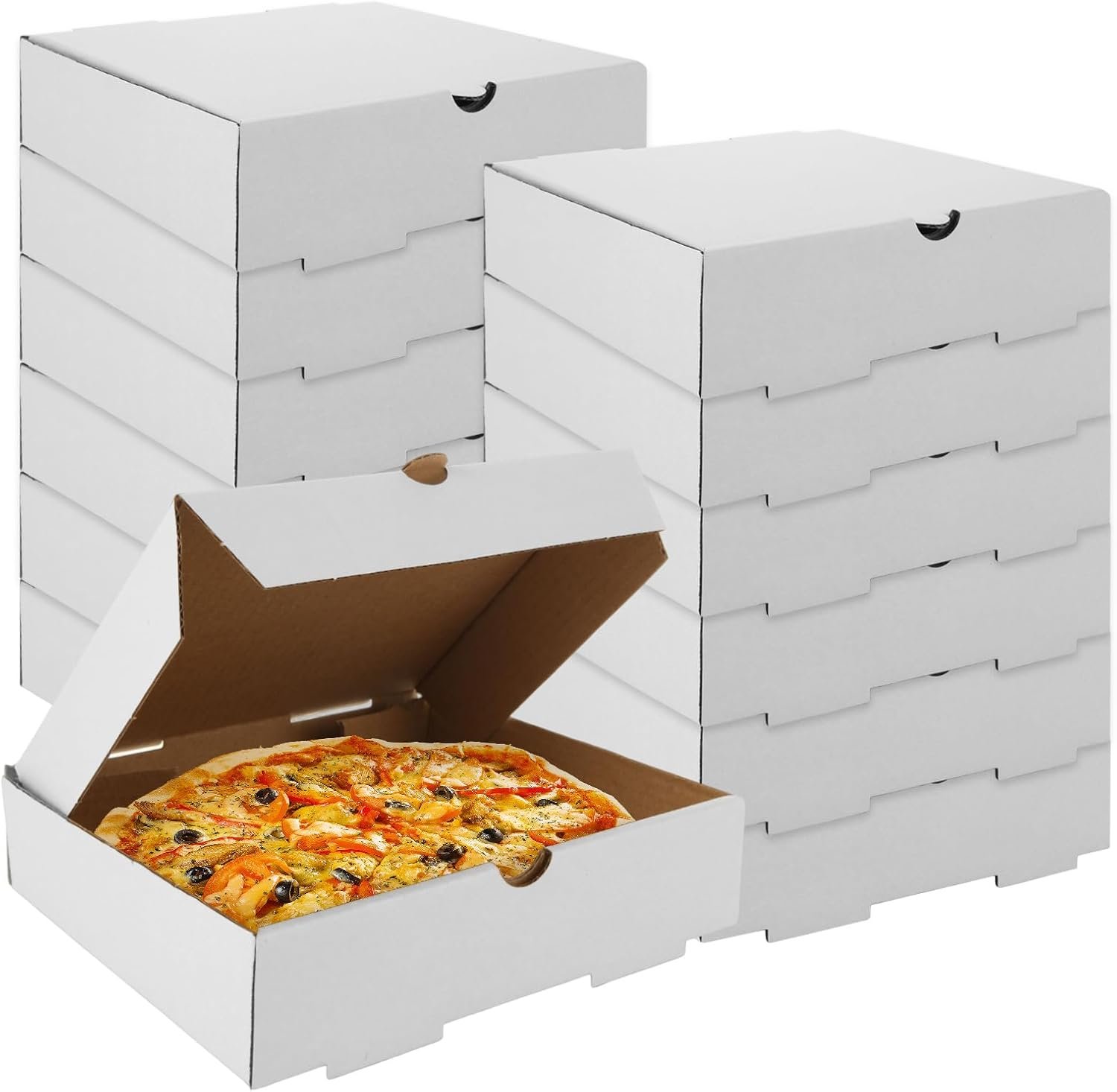 Logo Personalizado Cajas de Pizza 50 Pack 6 x 6 Cajas Pequeñas de Cartón Corrugado para Comida, Pasteles, Galletas, Marca Blanca Fábrica