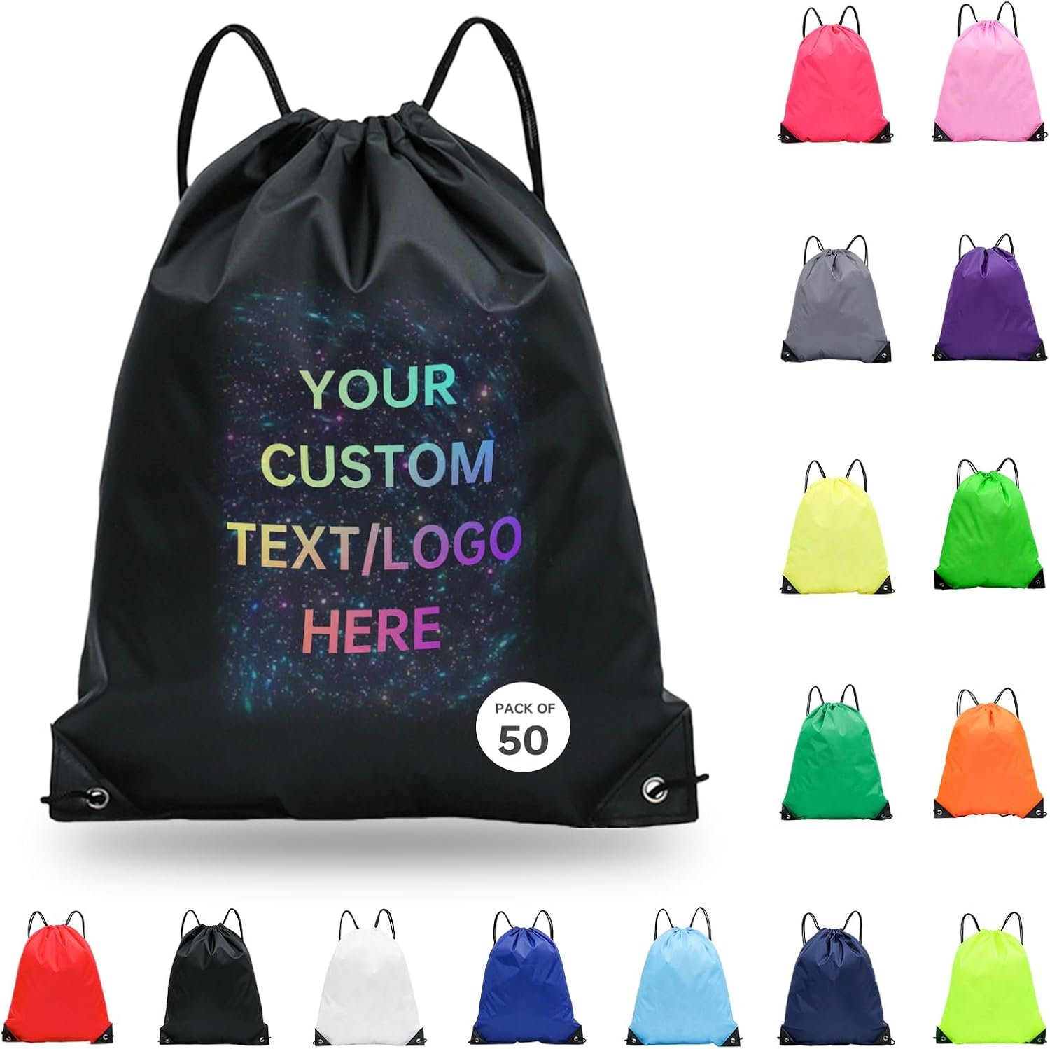 Logo Personalizado Mochilas con Cordón a Granel, Pack de 50 Bolsas para Viajar, Gimnasio y Uso Diario, Proveedor de Calidad Logo Personalizado Mochilas con Cordón a Granel, Pack de 50 Bolsas para Viajar, Gimnasio y Uso Diario, Proveedor de Calidad