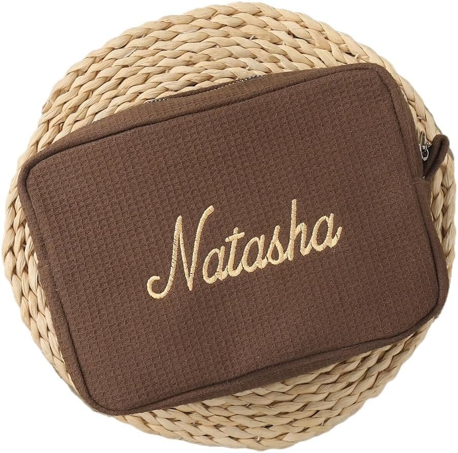 Logo Personalizado Neceser de Maquillaje Beige, Bolsa de Aseo Personalizada con Iniciales, Regalo Personalizado para Novias y Damas de Honor, Proveedor de Fábrica.