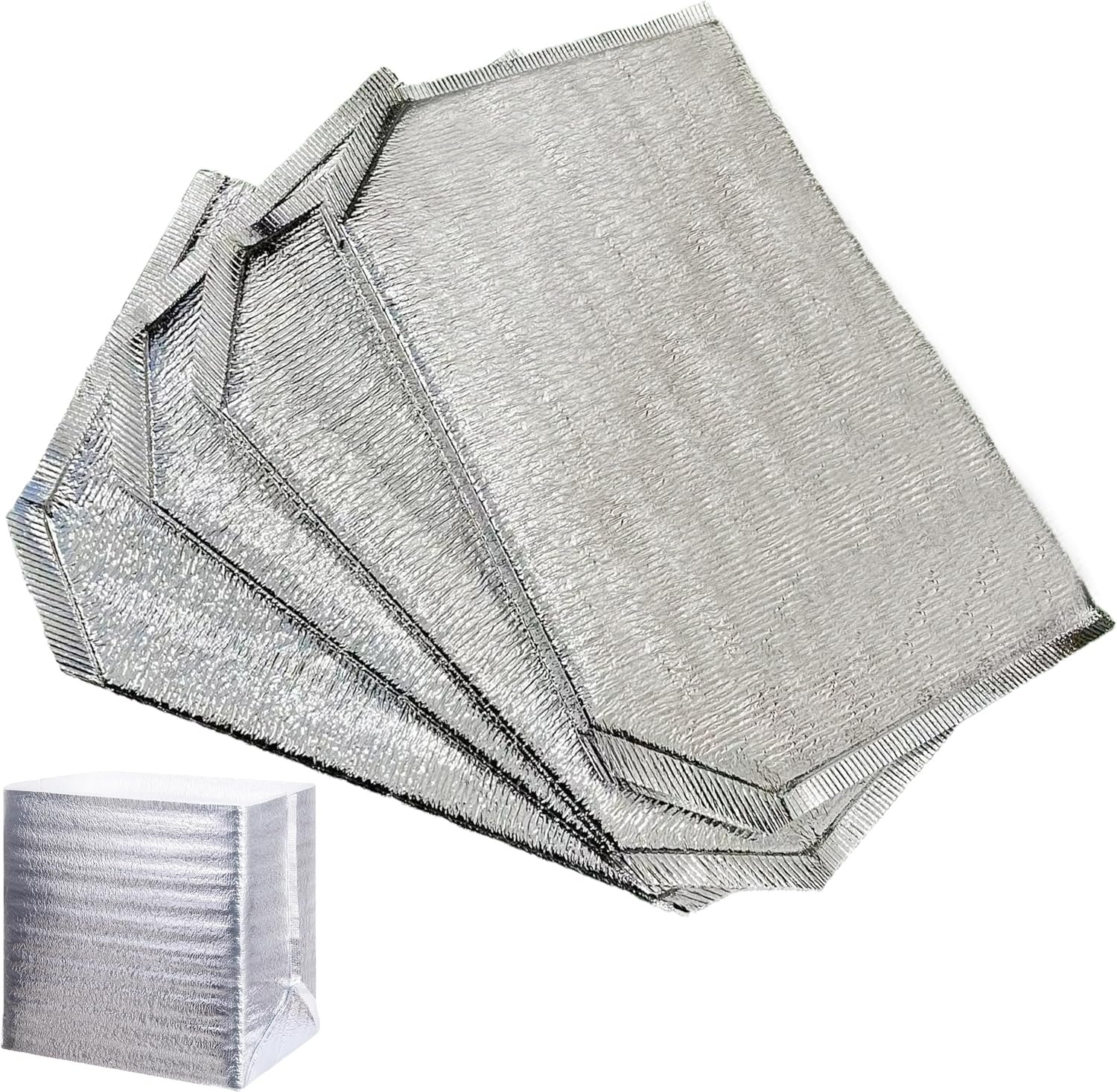 Logo Personalizado Pack de 4 Bolsas Térmicas Reutilizables, Forros de Caja Térmica de 14 x 9.2 x 13.2 in para Empaque de Comida para Llevar, Aislamiento para Bolsa de Almuerzo, Envase Impermeable Proveedor