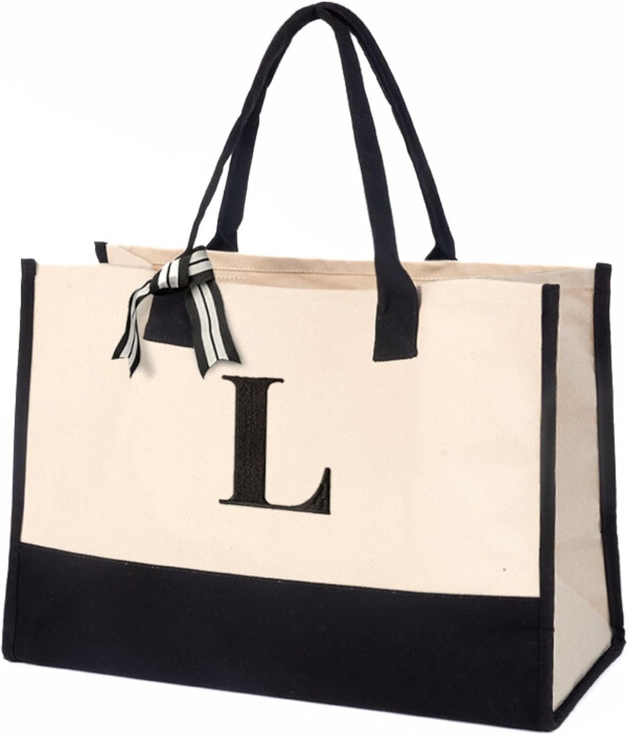 Logo Personalizado Tote Bag de Lona de Algodón 100% para Mujeres con Iniciales, Marca Blanca de Fábrica.