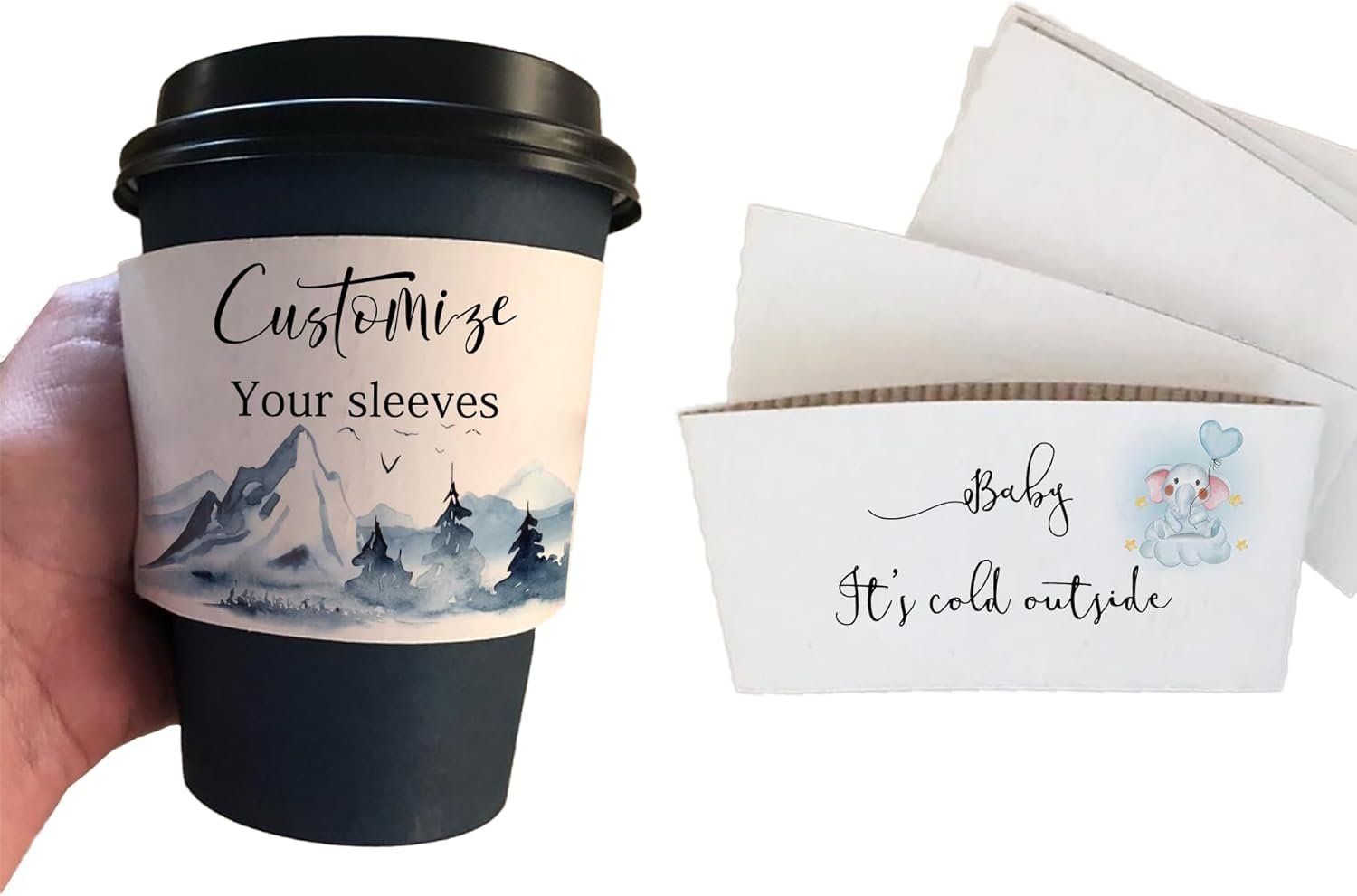 Logo Personalizado en mangas para café desechables, personalizadas con tu texto o logo. Ideal para amantes del café, baby showers, bodas y fiestas. Proveedor de sleeves blancos. Logo Personalizado en mangas para café desechables, personalizadas con tu texto o logo. Ideal para amantes del café, baby showers, bodas y fiestas. Proveedor de sleeves blancos.