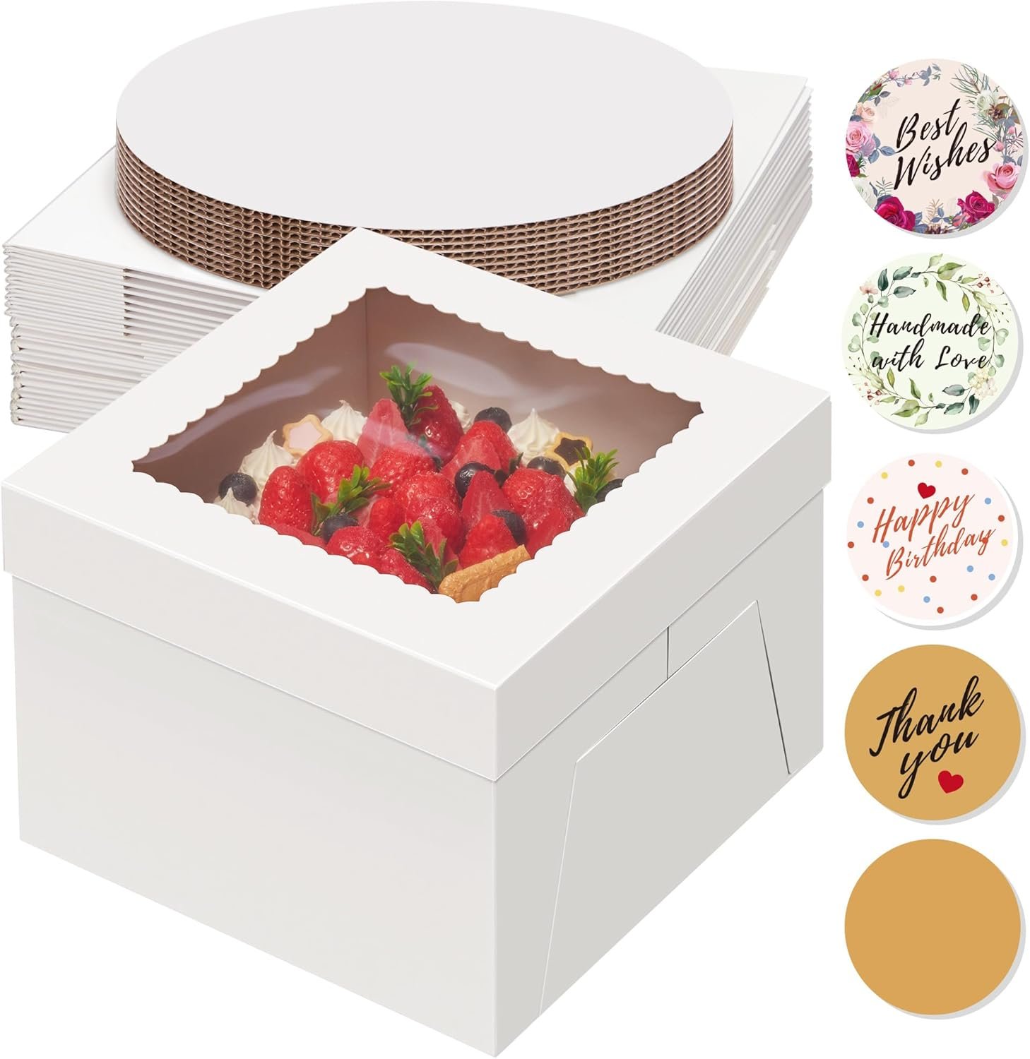 Logo Personalizado para Cajas de Pasteles, Con Tableros para Tartas, Contenedores de Cartón Altos Blancos de 10x10x8 Pulgadas para Postres Multicapa, Ideal para Decorar, Uso de Marca Blanca y Proveedor. Logo Personalizado para Cajas de Pasteles, Con Tableros para Tartas, Contenedores de Cartón Altos Blancos de 10x10x8 Pulgadas para Postres Multicapa, Ideal para Decorar, Uso de Marca Blanca y Proveedor.