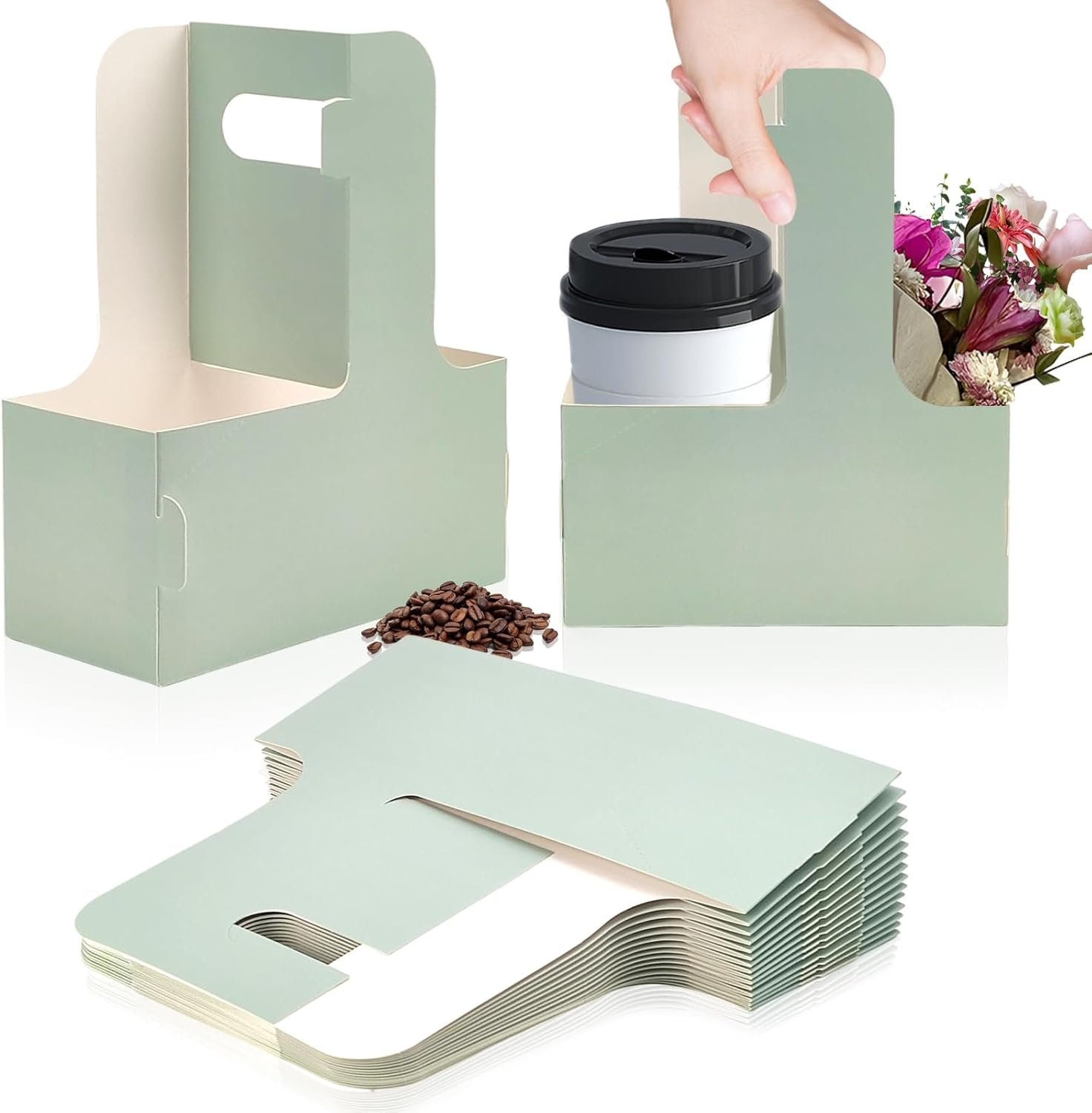 Logo Personalizado para Transportar Bebidas, Soporte de Cartón Verde para 15 Tazas con Asa, portavasos para Bebidas Calientes o Frías, Ideal para Delivery y Comida para Llevar, Fabricante Proveedor de Portatazas. Logo Personalizado para Transportar Bebidas, Soporte de Cartón Verde para 15 Tazas con Asa, portavasos para Bebidas Calientes o Frías, Ideal para Delivery y Comida para Llevar, Fabricante Proveedor de Portatazas.
