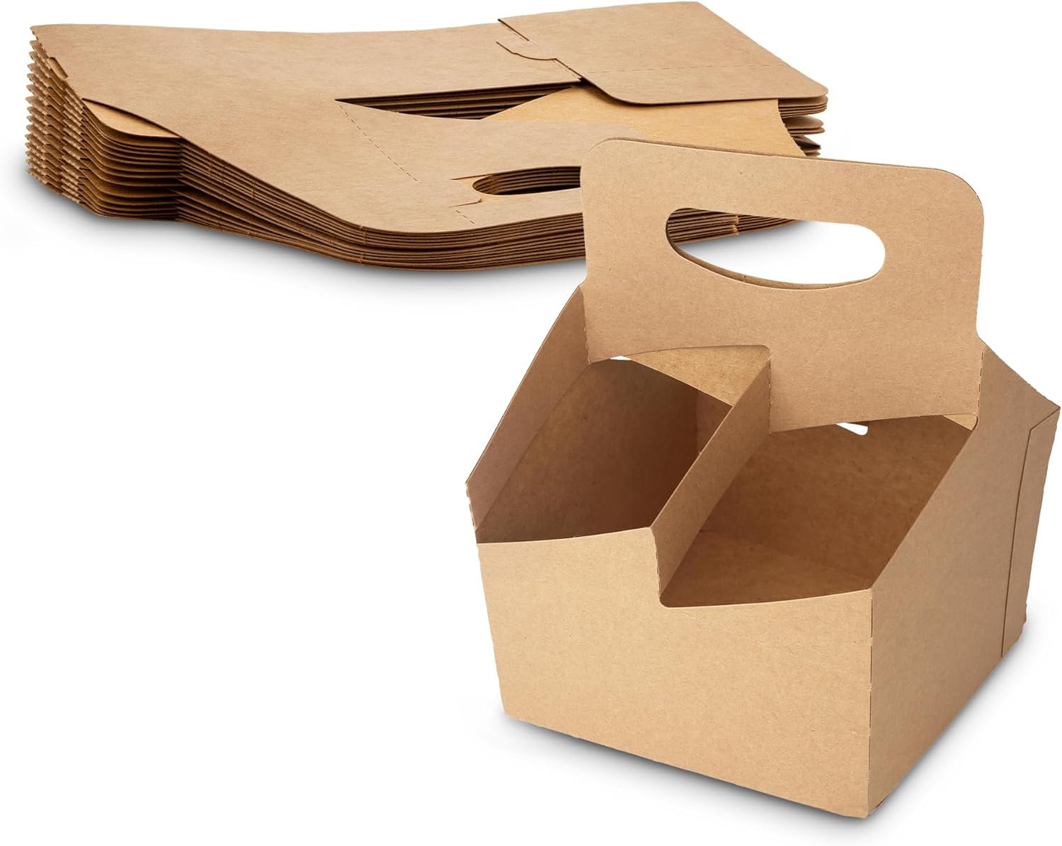 Portador de bebidas desechable con logo personalizado - Soporta 4 vasos, 6.5