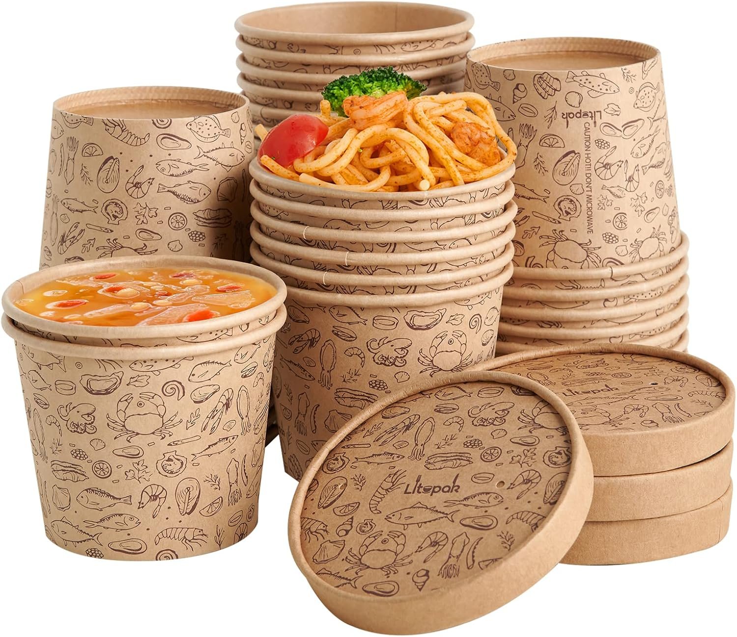 Taza de papel para alimentos de 12 oz con tapa ventilada, ideal para sopa, con logo personalizado para marca blanca, fabricado por un proveedor eficiente.
