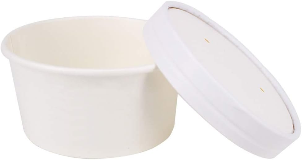 Tazas desechables blancas de 6 onzas con tapa para helado, personalizadas con logo, ideales para llevar alimentos fríos y calientes, fabricadas por proveedor. Tazas desechables blancas de 6 onzas con tapa para helado, personalizadas con logo, ideales para llevar alimentos fríos y calientes, fabricadas por proveedor.