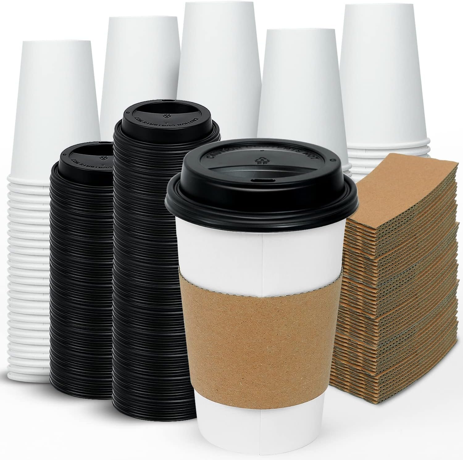 Tazas desechables de café de 16 oz con tapas y fundas para llevar, personalizadas con logo, ideales para bebidas calientes, chocolate, cacao y bar de café, fabricadas por nuestro proveedor. Tazas desechables de café de 16 oz con tapas y fundas para llevar, personalizadas con logo, ideales para bebidas calientes, chocolate, cacao y bar de café, fabricadas por nuestro proveedor.