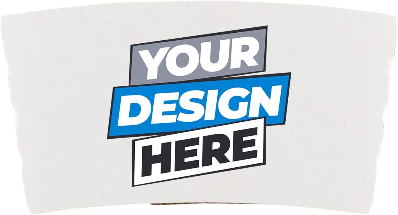Tazas desechables de papel con mangas blancas y impresión a todo color personalizada para tazas de 12-20 oz, 100 piezas - Proveedor de Marca Blanca